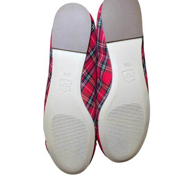 EUC Talbots Women 10 Blair Cap Toe Ballet Flats Tartan Plaid Christmas Plaid - Picture 11 of 15